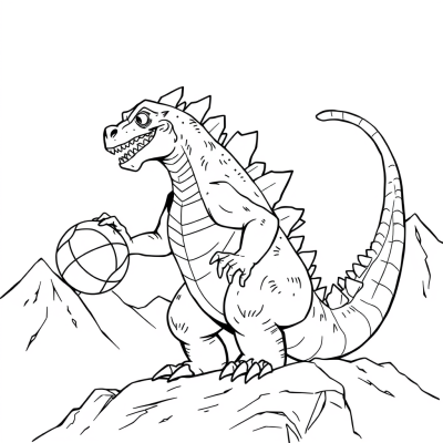 Godzilla Playing Basketball