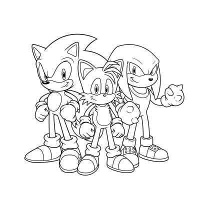 Sonic, Tails, Knuckles in heroic poses