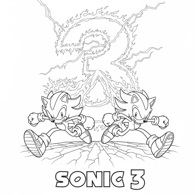 Sonic 3 poster with title and cracked ground
