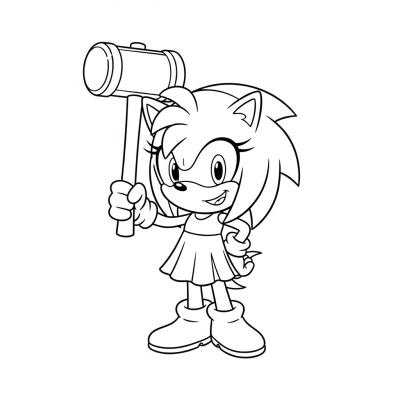 Amy Rose With Her Hammer