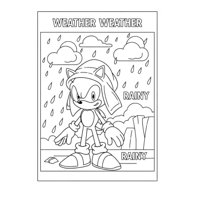 Sonic in the rainy scene