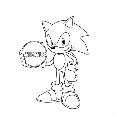 Sonic holding a circle shape