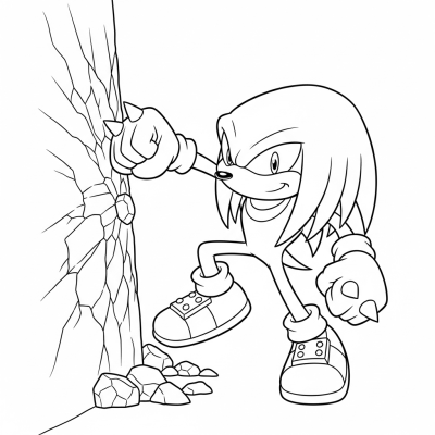 Knuckles punching a rock wall strongly