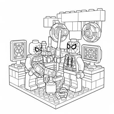 LEGO Spider-Man in superhero lab