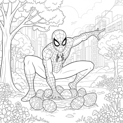Spider-Man hiding Easter eggs