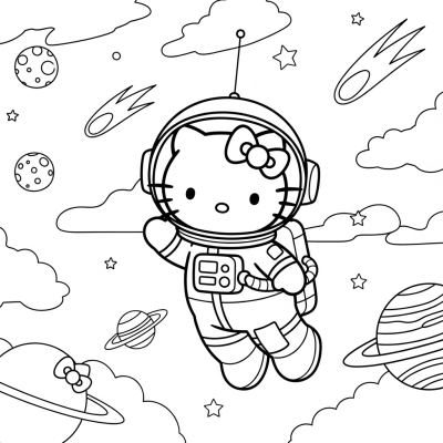 Hello Kitty as an astronaut