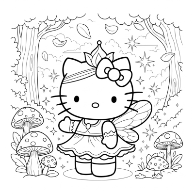 Hello Kitty dressed like a princess