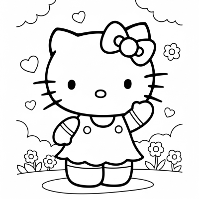 Hello kitty in spring