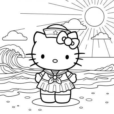 Hello Kitty in a cute sailor outfit