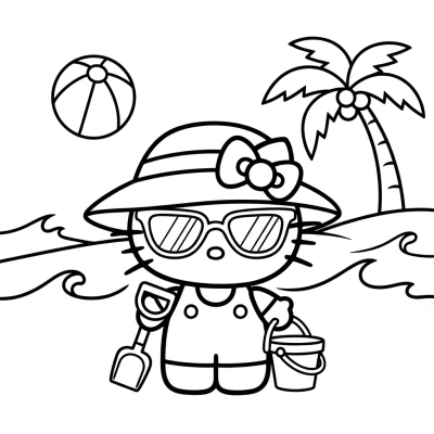 hello kitty wearing sunglasses