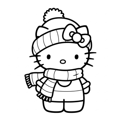 Hello Kitty in winter outfit