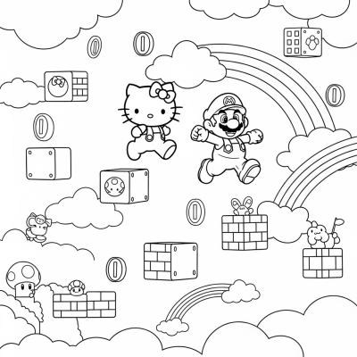 Hello kitty in Mario world