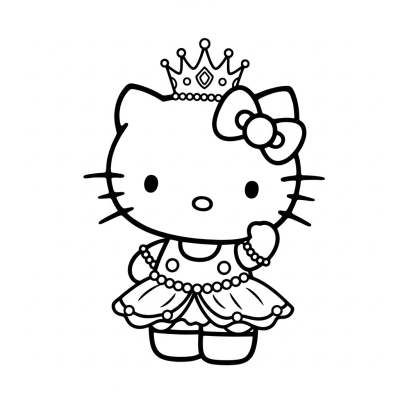 Hello Kitty wearing a princess crown