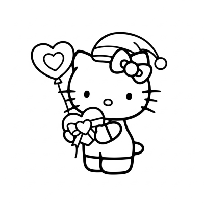 Hello Kitty holding heart