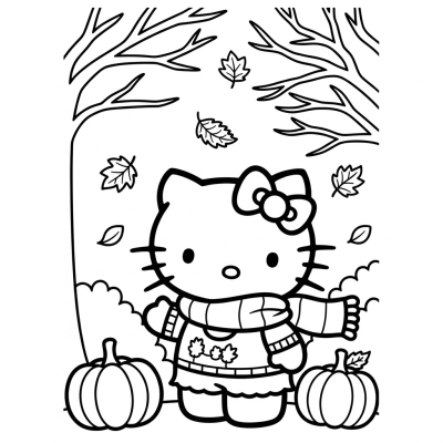 Hello Kitty in autumn