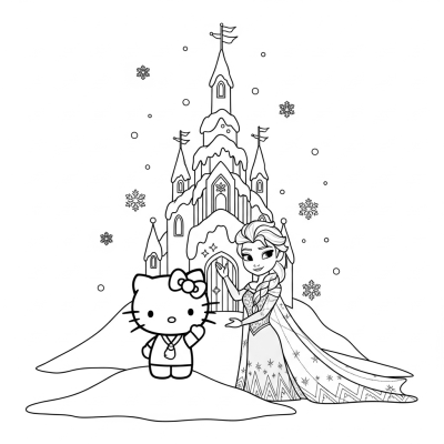 Hello Kitty and Elsa