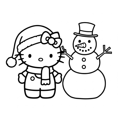 Hello Kitty with snowman