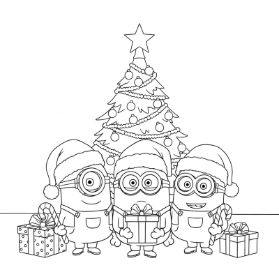 Minions with Christmas gifts