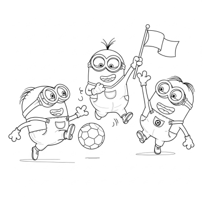 Minions playing soccer