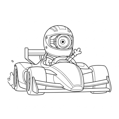 Minion in race car