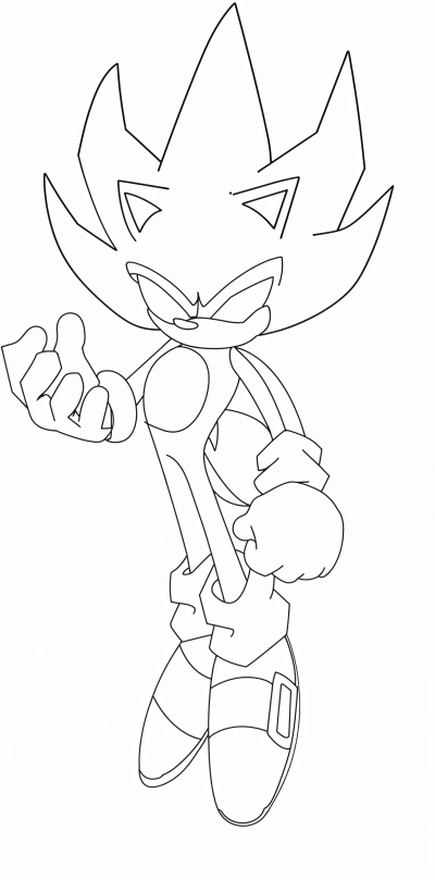 Dark Sonic Coloring Page