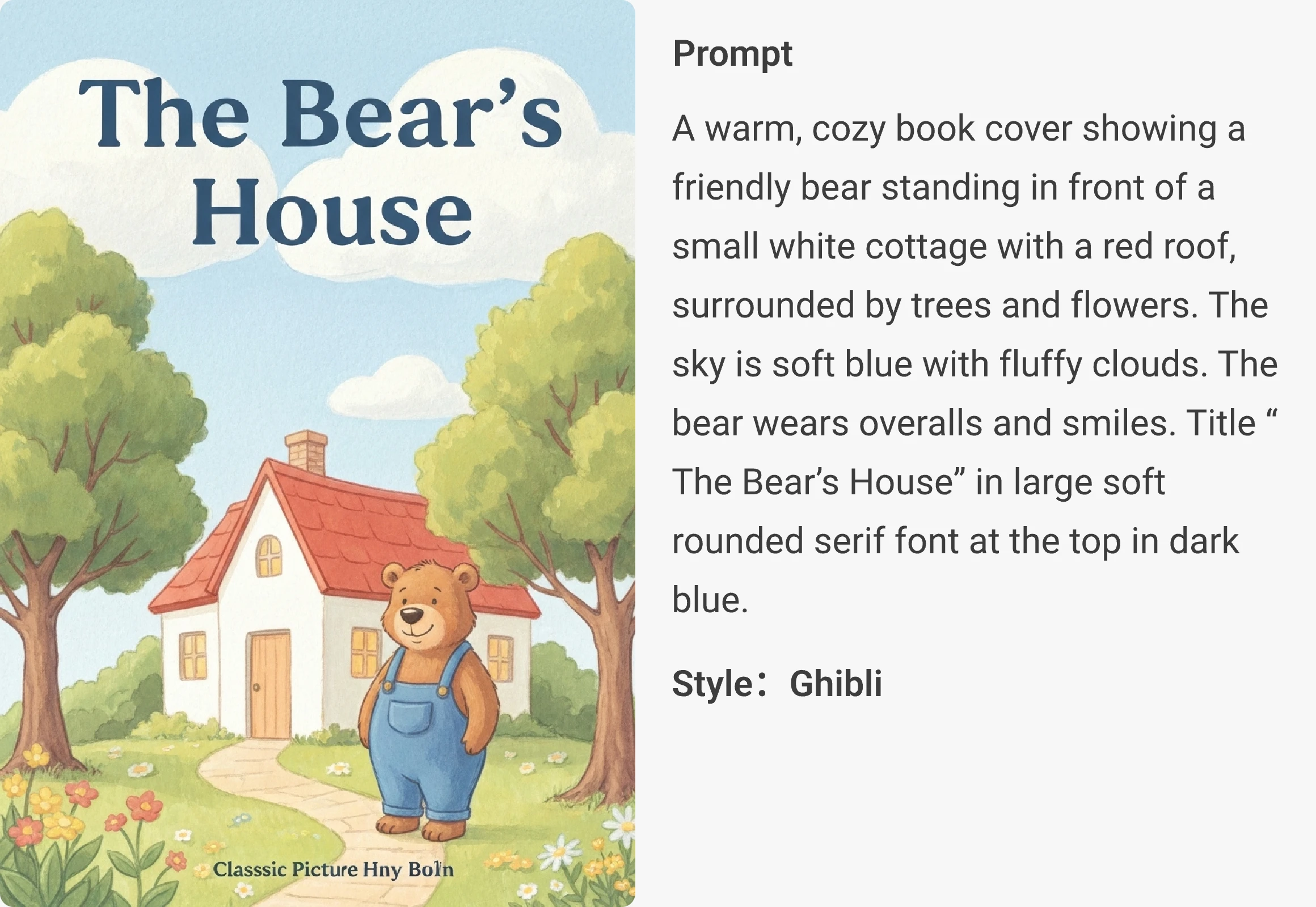 Story book cover create by iColoring AI book cover generator