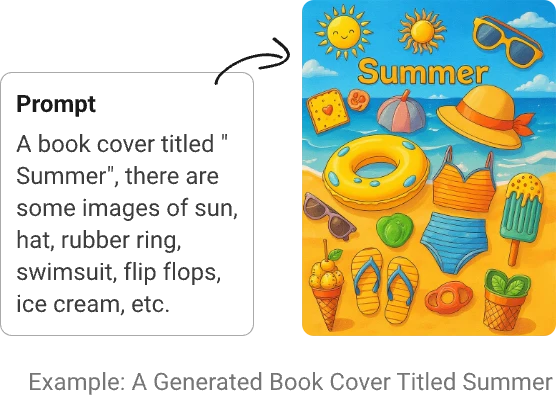 Text-to-book cover generation flow diagram