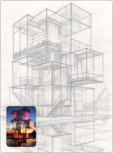 Example of photo-to-sketch conversion: Sketch style